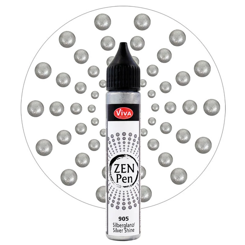 Zen Pen pöttyöző festéktoll, 28 ml - ezüst