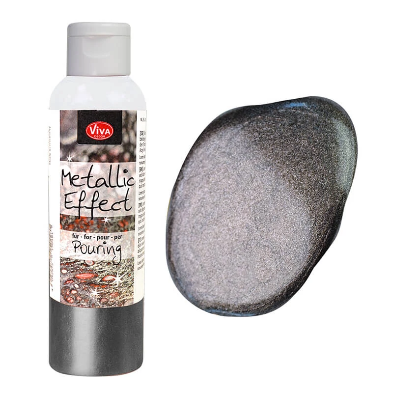 Pouring Metallic Effect festék, 120 ml - acél