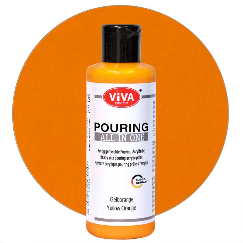 Pouring festék, All in One, 90 ml - narancssárga