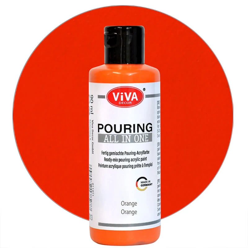 Pouring festék, All in One, 90 ml - narancs