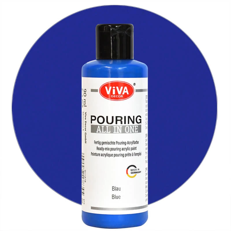 Pouring festék, All in One, 90 ml - kék
