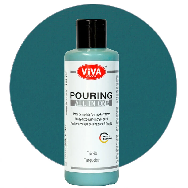 Pouring festék, All in One, 90 ml - türkiz
