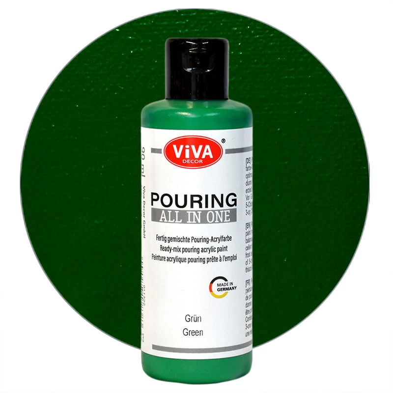Pouring festék, All in One, 90 ml - zöld