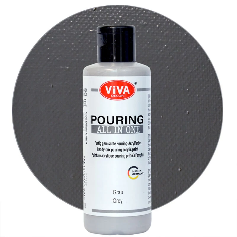 Pouring festék, All in One, 90 ml - szürke