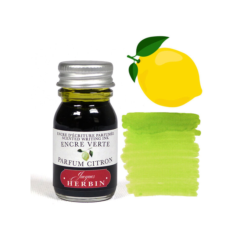 Illatos tinta, J. Herbin, 10 ml - zöld tinta, citrom illat