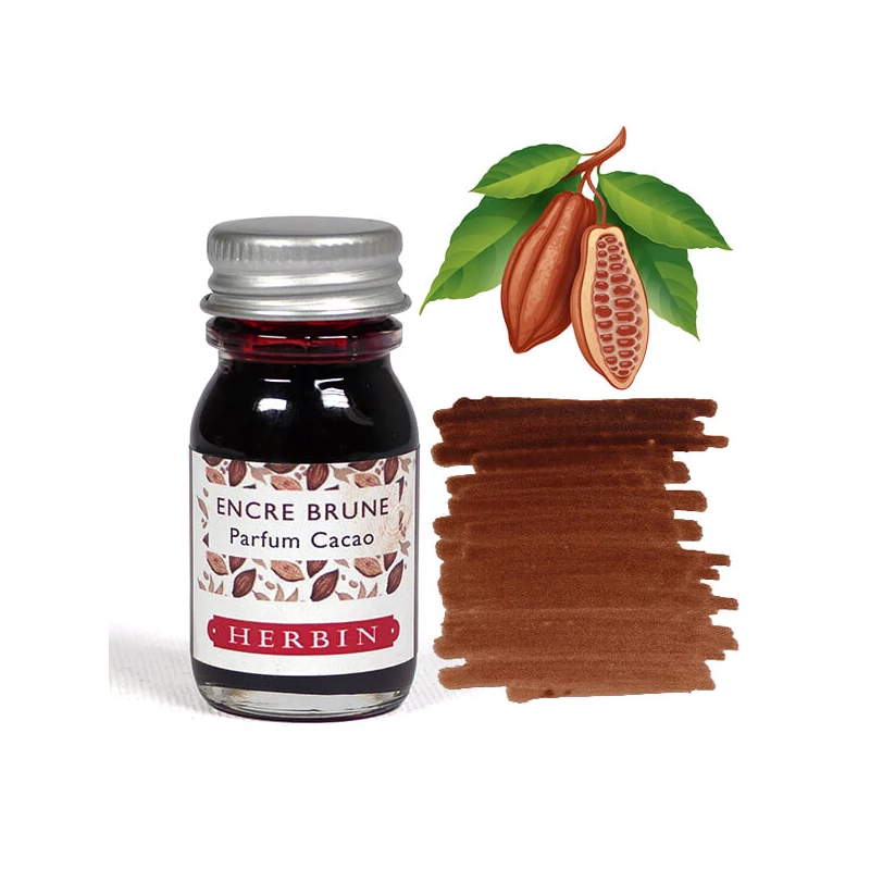 Illatos tinta, J. Herbin, 10 ml - barna tinta, kakaó illat