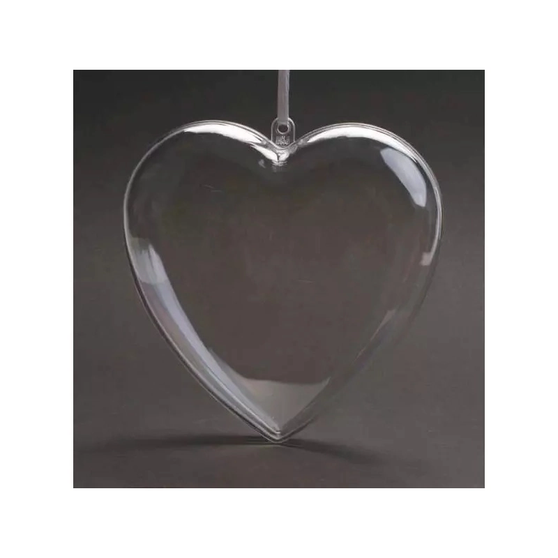 Kétrészes műanyag szív - 6 cm