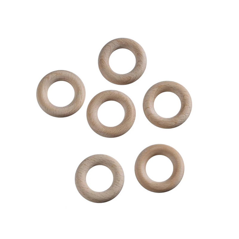 Fa alapkarika bükkfából, álomfogó - 4 cm, 6 db