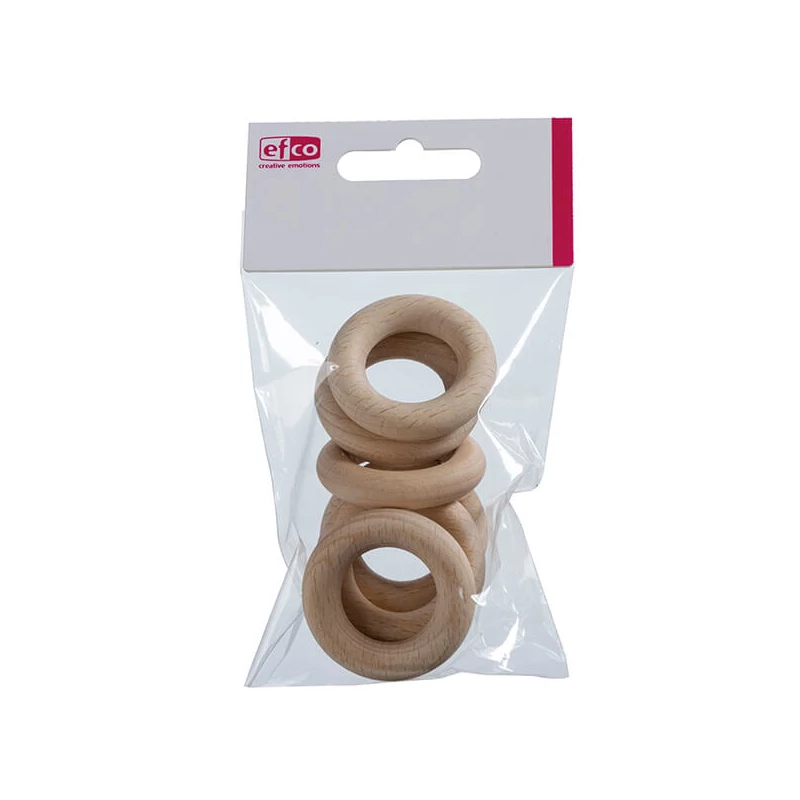 Fa alapkarika bükkfából, álomfogó - 4 cm, 6 db