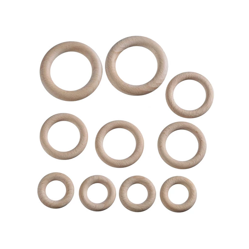 Fa alapkarika készlet bükkfából, álomfogó - 10 db, 4-5,6-7 cm
