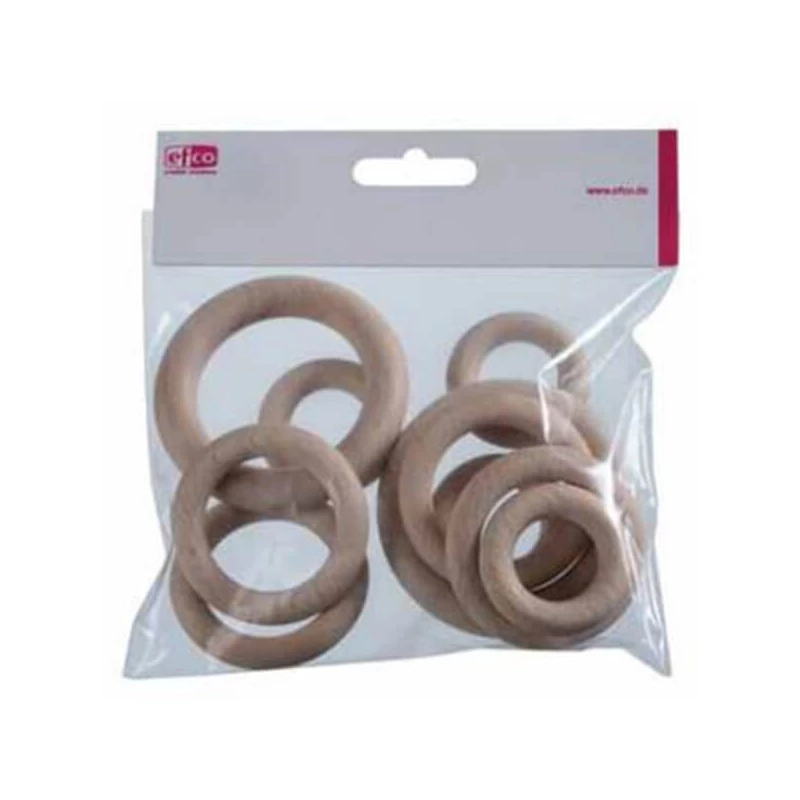 Fa alapkarika készlet bükkfából, álomfogó - 10 db, 4-5,6-7 cm