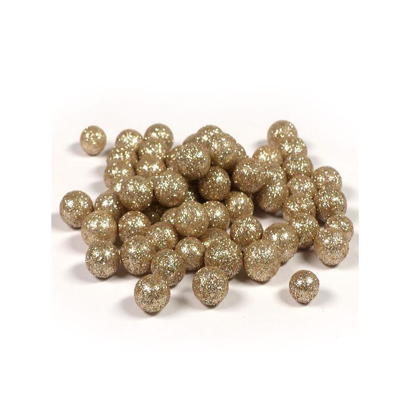 Hungarocell (styropor) bogyó, 1,5 cm - pezsgő glitter