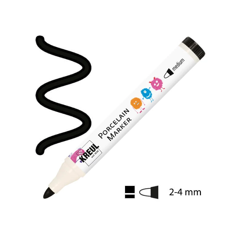 Porcelánfilc, Porcelain Marker - 34 kontúr fekete, medium