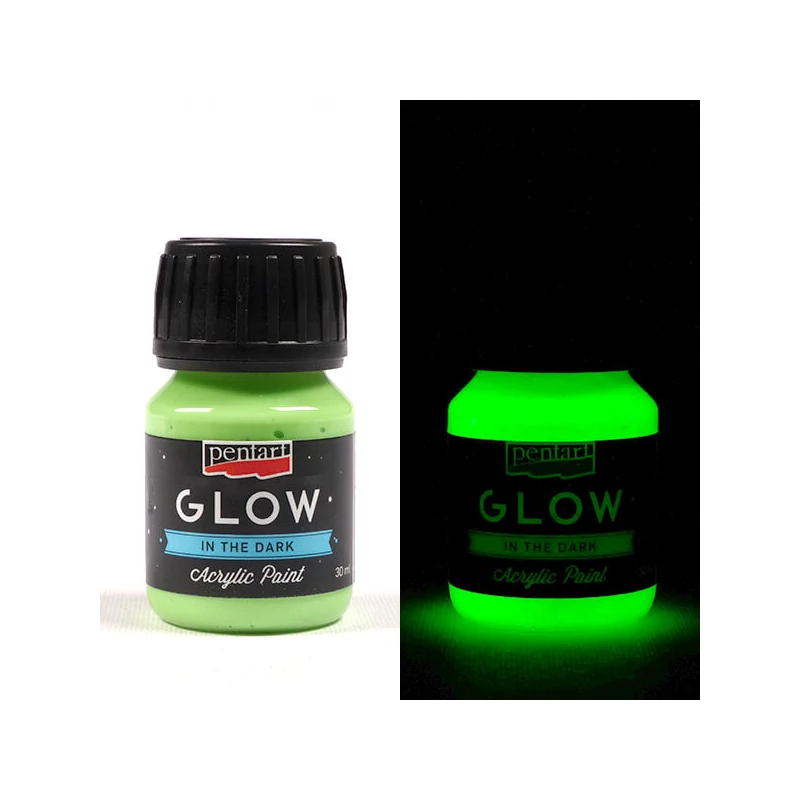 Pentart Glow sötétben világító akrilfesték, 30 ml - zöld