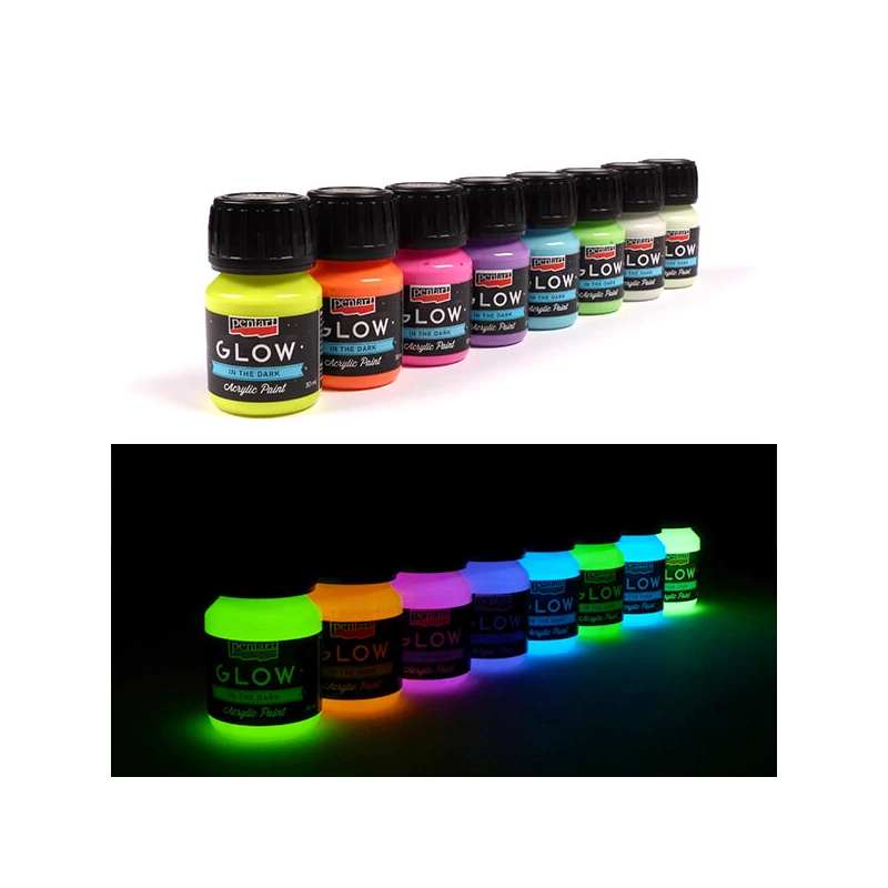 Pentart Glow sötétben világító akrilfesték, 30 ml - zöld