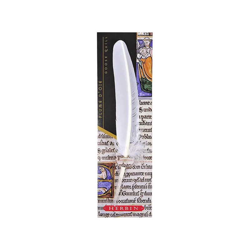 J. Herbin, lúdtoll penna tintához, 21 cm - fehér