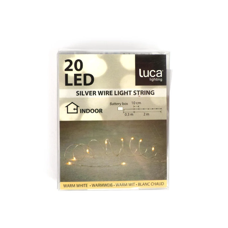 Égősor, 20 Mikro LED-es, meleg fényű, 2 m hosszú