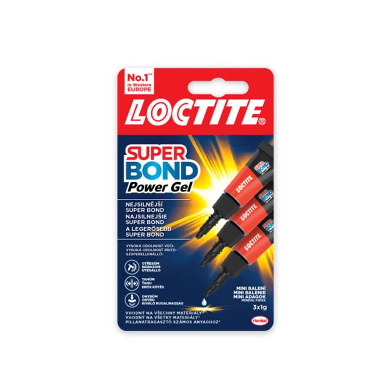 Loctite,  Super Bond Power Gel Mini Trio pillanatragasztó, 3x1 g