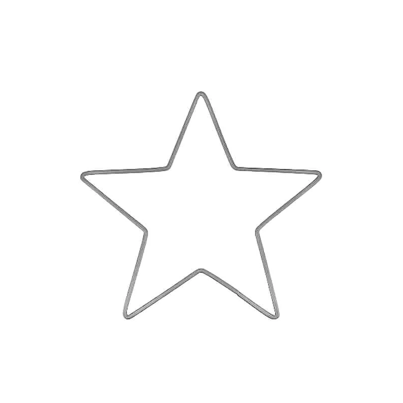 Fém alap, csillag, fém színű, álomfogó - 25 cm