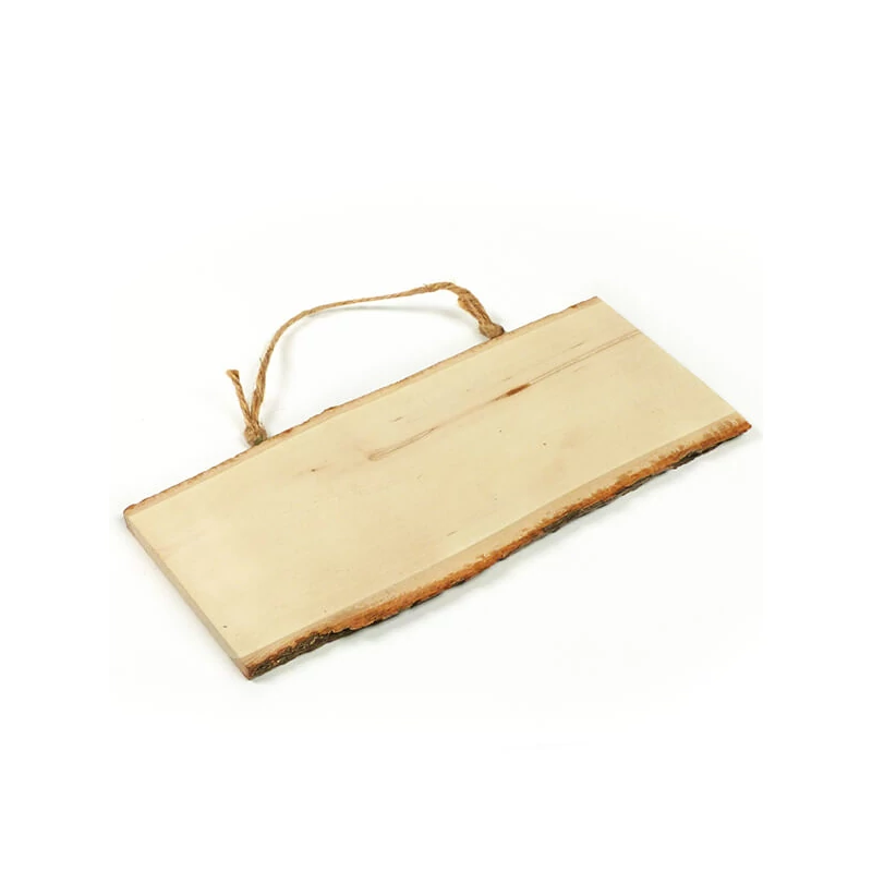 Fa képalap, faszelet akasztóval - téglalap, kb. 9-12x25 cm