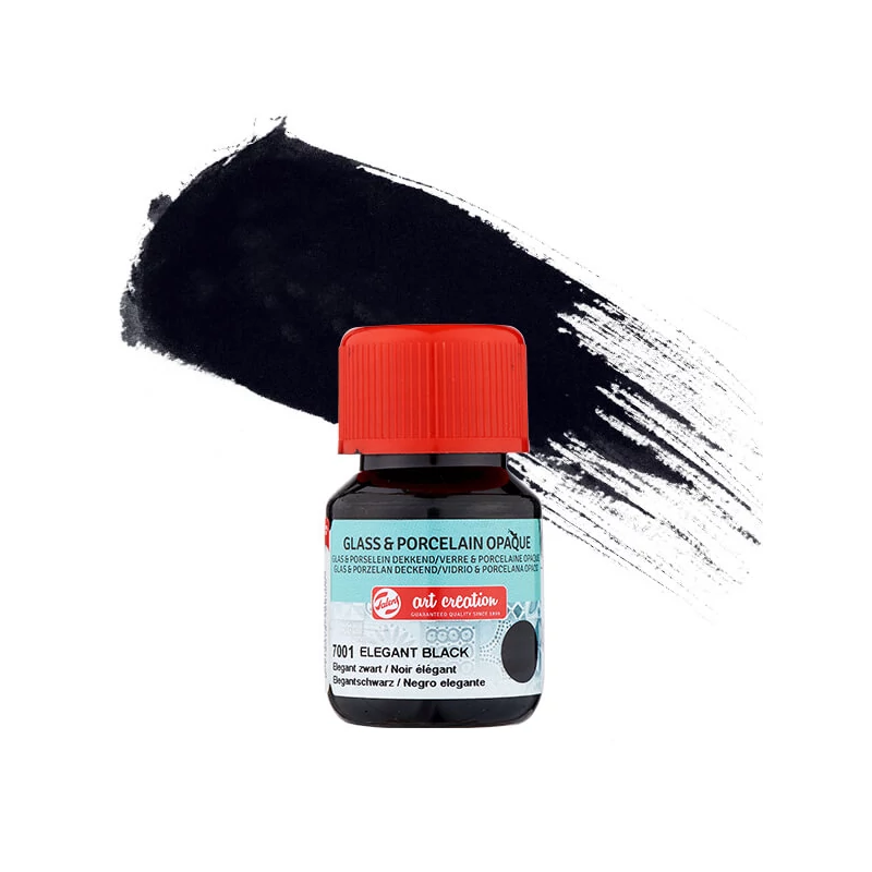 Art Creation üveg- és porcelánfesték, fedő, 30 ml - 7001 elegant black