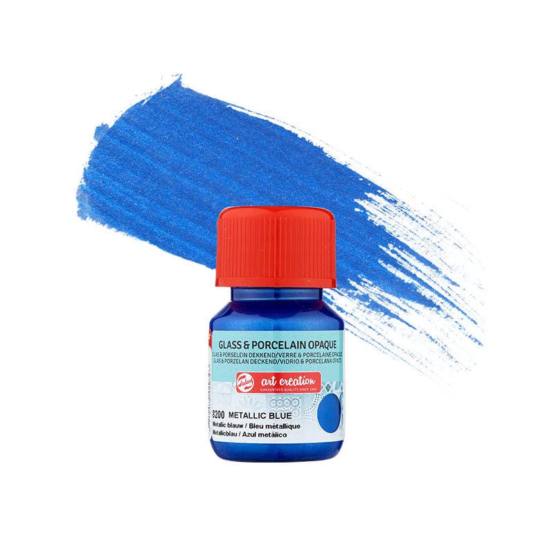 Art Creation üveg- és porcelánfesték, fedő, 30 ml - 8200 metallic blue