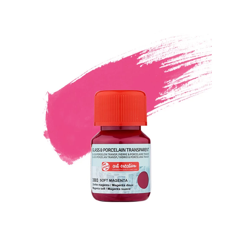 Art Creation üveg- és porcelánfesték, transzparens, 30 ml - 3503 soft magenta