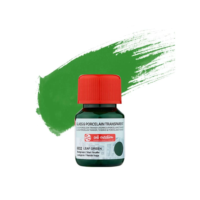 Art Creation üveg- és porcelánfesték, transzparens, 30 ml - 6032 leaf green