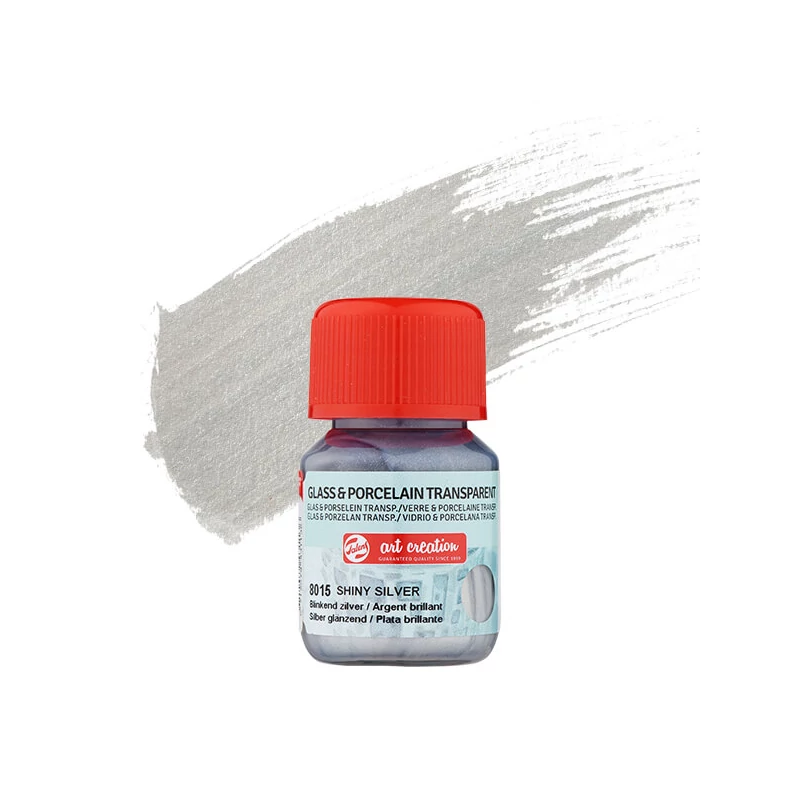 Art Creation üveg- és porcelánfesték, transzparens, 30 ml - 8015 shiny silver