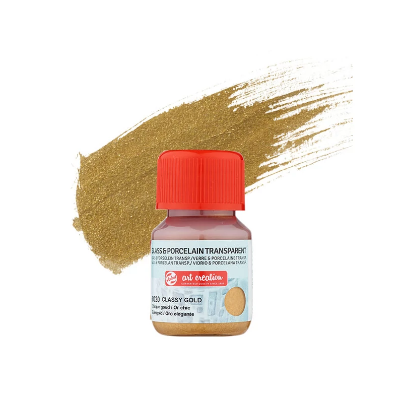Art Creation üveg- és porcelánfesték, transzparens, 30 ml - 8020 classy gold