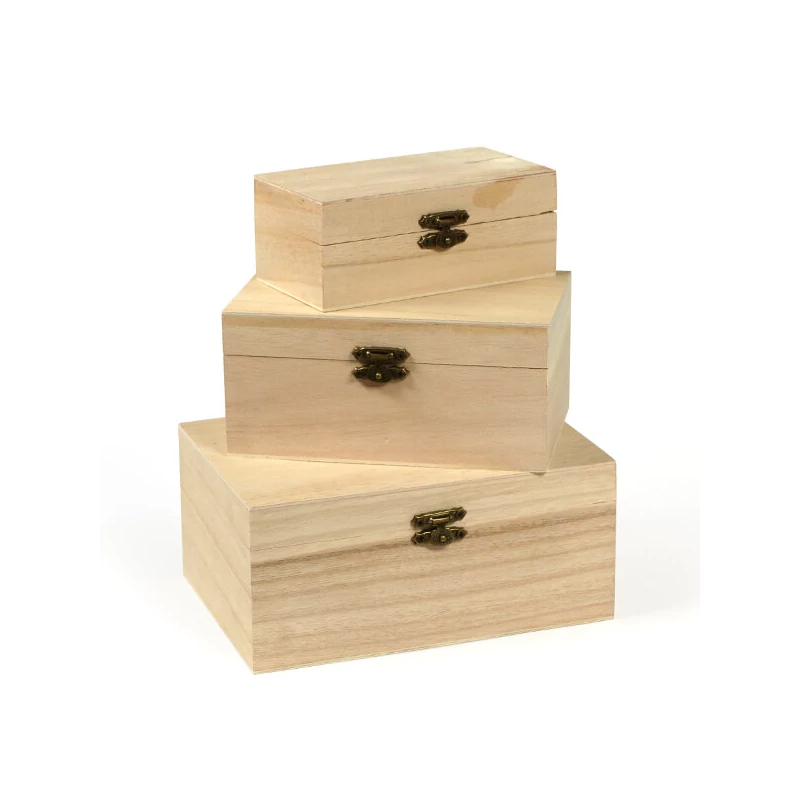Fa dobozkészlet - 3 db-os, 17x12x8/15x9x7/12x7x5 cm