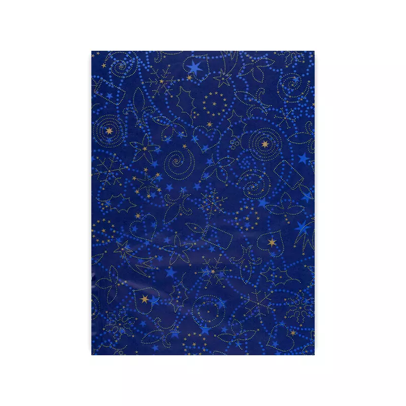 Transzparens papír, 50x60 cm - Karácsonyi varázslat, kék