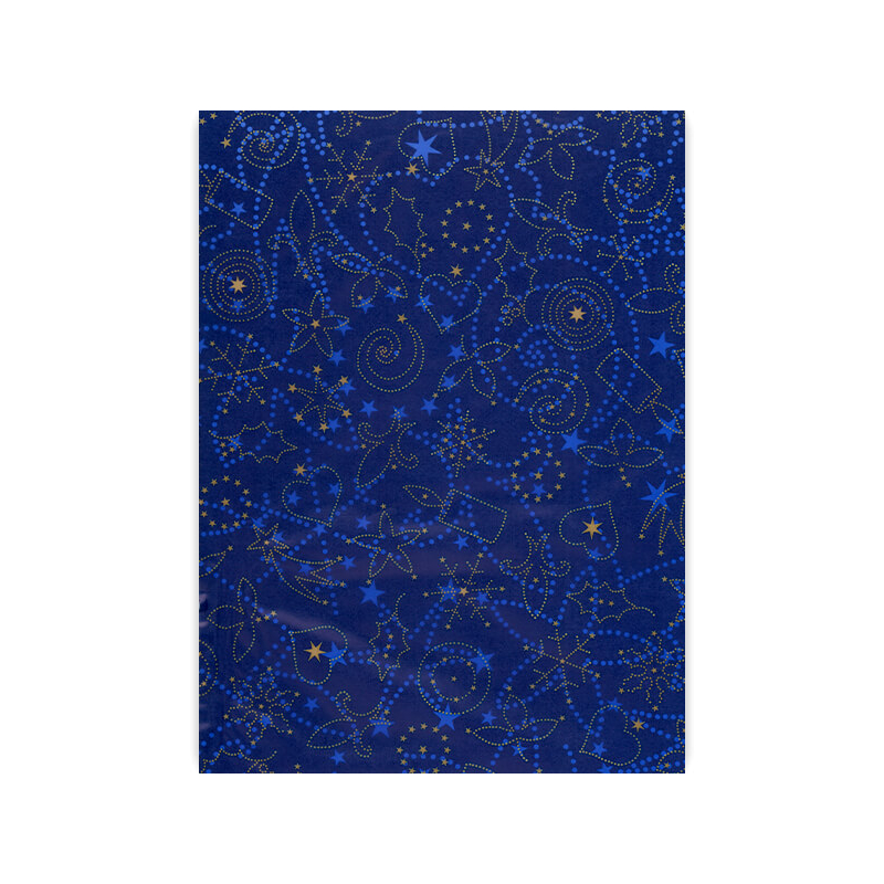 Transzparens papír, 50x60 cm - Karácsonyi varázslat, kék