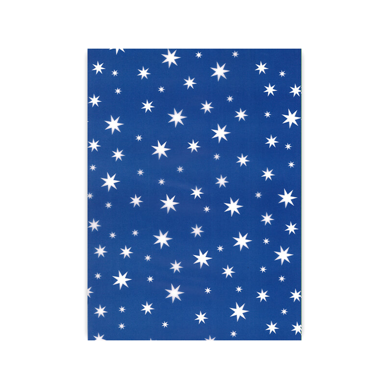 Transzparens papír, 50x60 cm - Csillagok, sötétkék