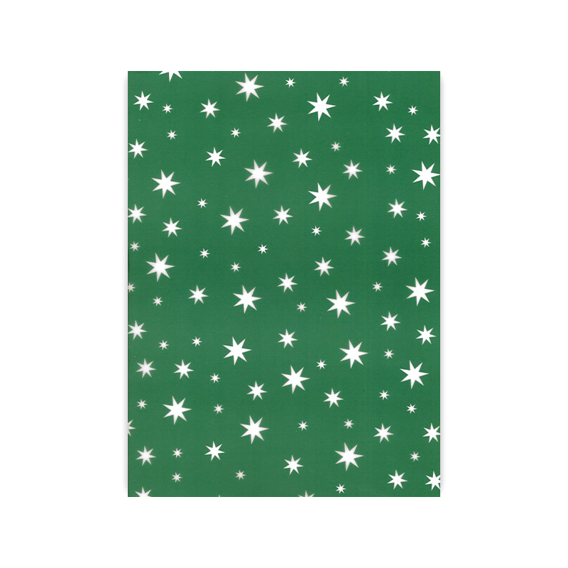Transzparens papír, 50x60 cm - Csillagok zöld