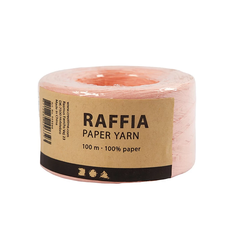 Papír raffia, 100 m - világosrózsaszín