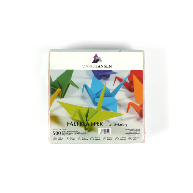 Origami papír, színes - 70 g, 500 lap, 14x14 cm