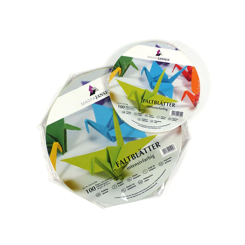 Origami papír, színes - 70 g, 100 lap, 12 cm kör