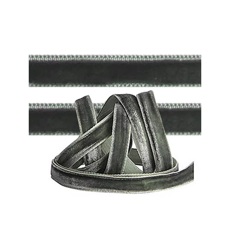 Bársonyszalag, 10 mm, 3 méter - 85 antracit