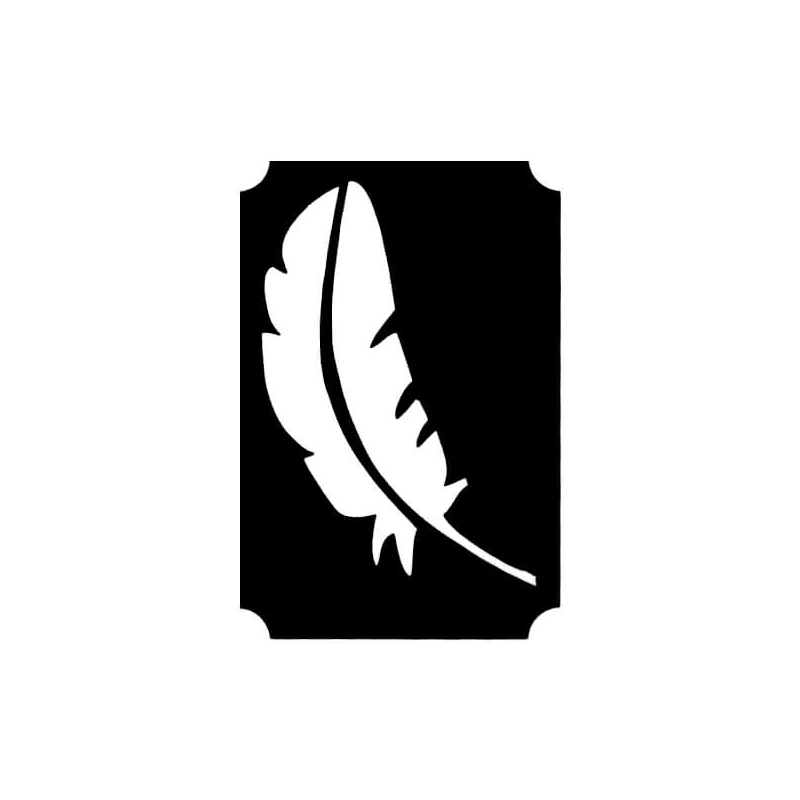 Tetováló sablon, öntapadós stencil - Madártoll 01