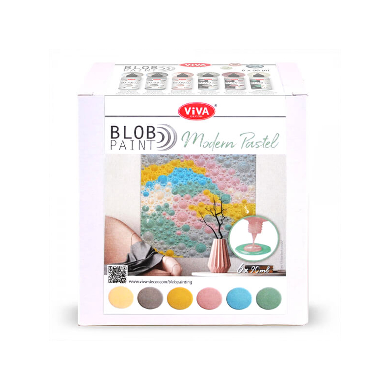 Pöttyöző festék készlet, Blob paint, 6x90 ml - Modern pasztell