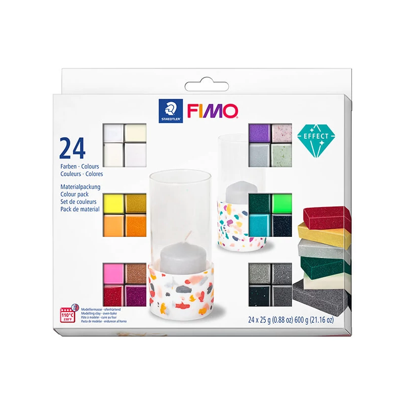 FIMO Effect Colour Pack süthető gyurma készlet, 24x25 g