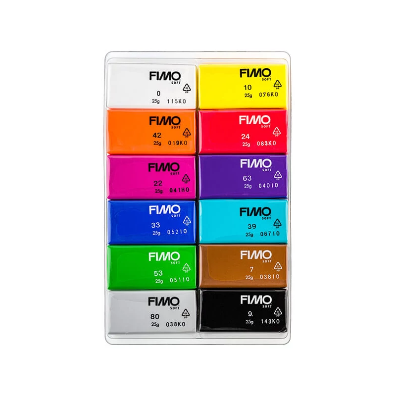 FIMO Soft Colour Pack süthető gyurma készlet, 12x25 g - Basic Colours