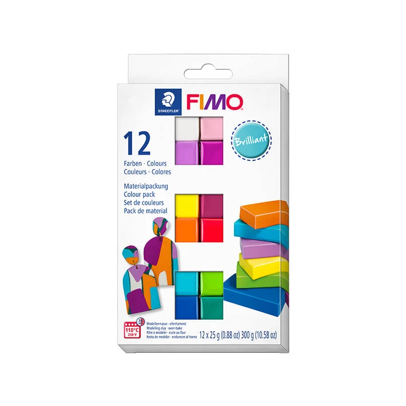 FIMO Soft Colour Pack süthető gyurma készlet, 12x25 g - Brilliant Colours