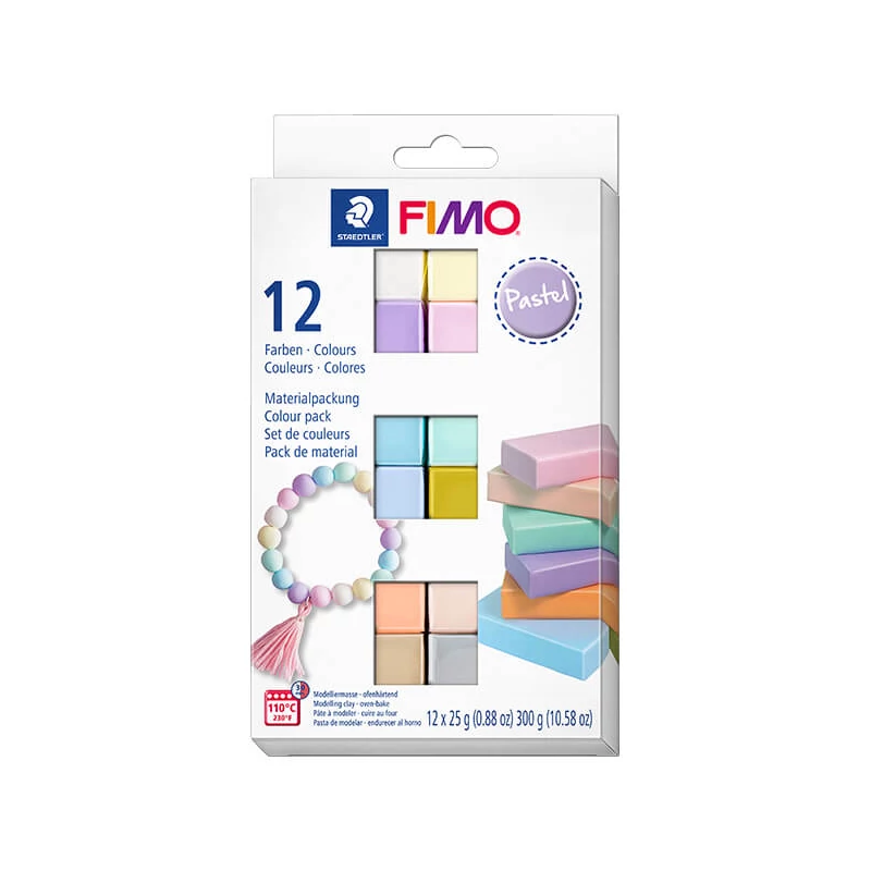 FIMO Soft Colour Pack süthető gyurma készlet, 12x25 g - Pastel Colours