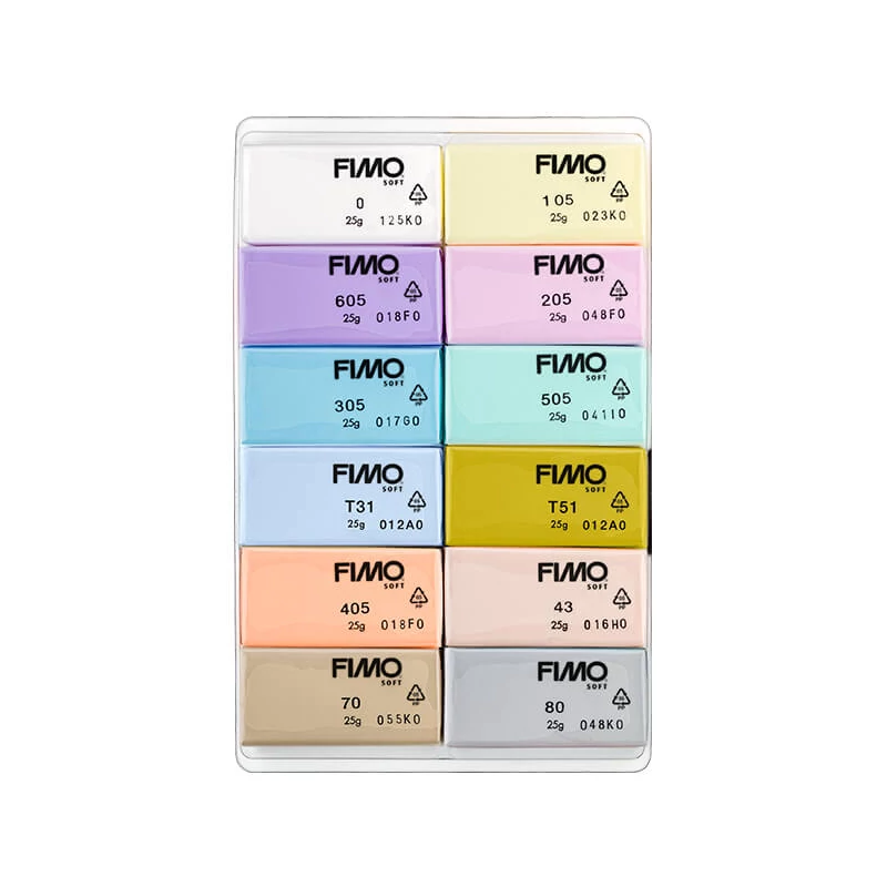 FIMO Soft Colour Pack süthető gyurma készlet, 12x25 g - Pastel Colours