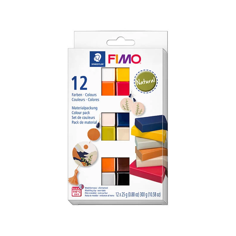FIMO Soft Colour Pack süthető gyurma készlet, 12x25 g - Natural Colours