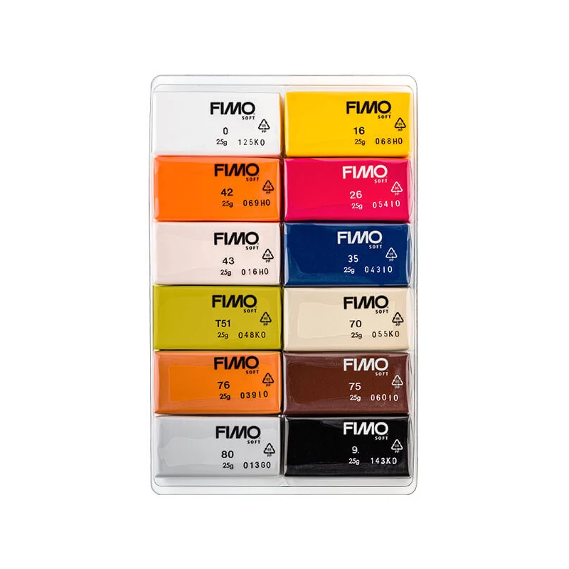 FIMO Soft Colour Pack süthető gyurma készlet, 12x25 g - Natural Colours