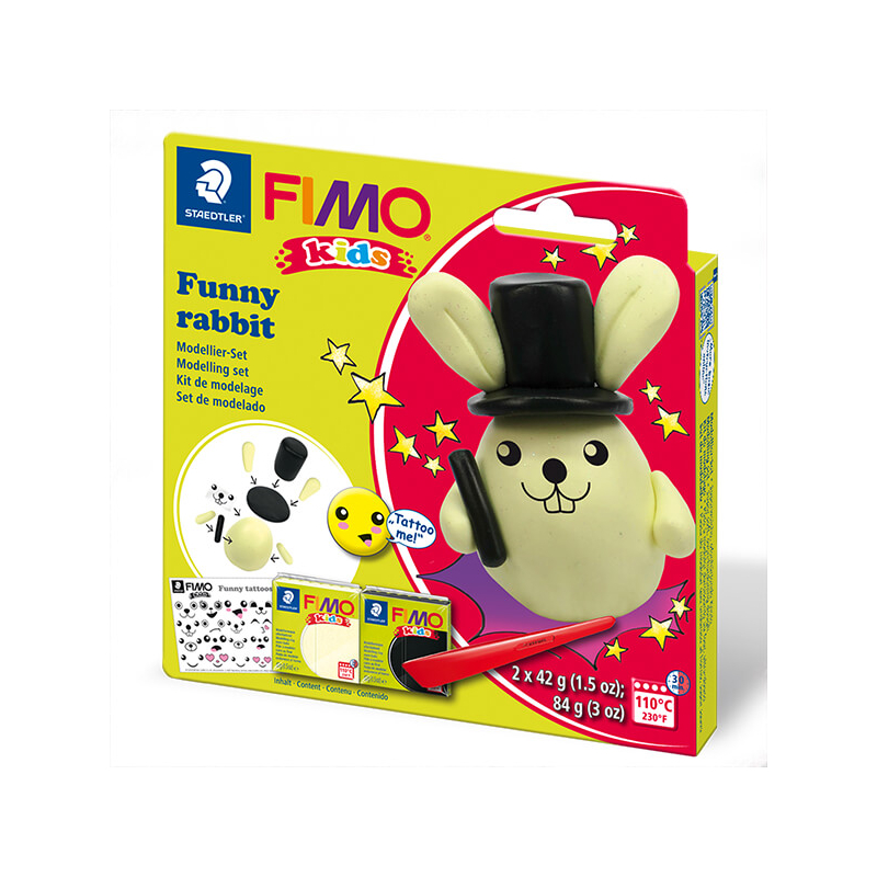 FIMO Kids süthető gyurma készlet, 2x42 g - Funny rabbit, vicces nyuszi