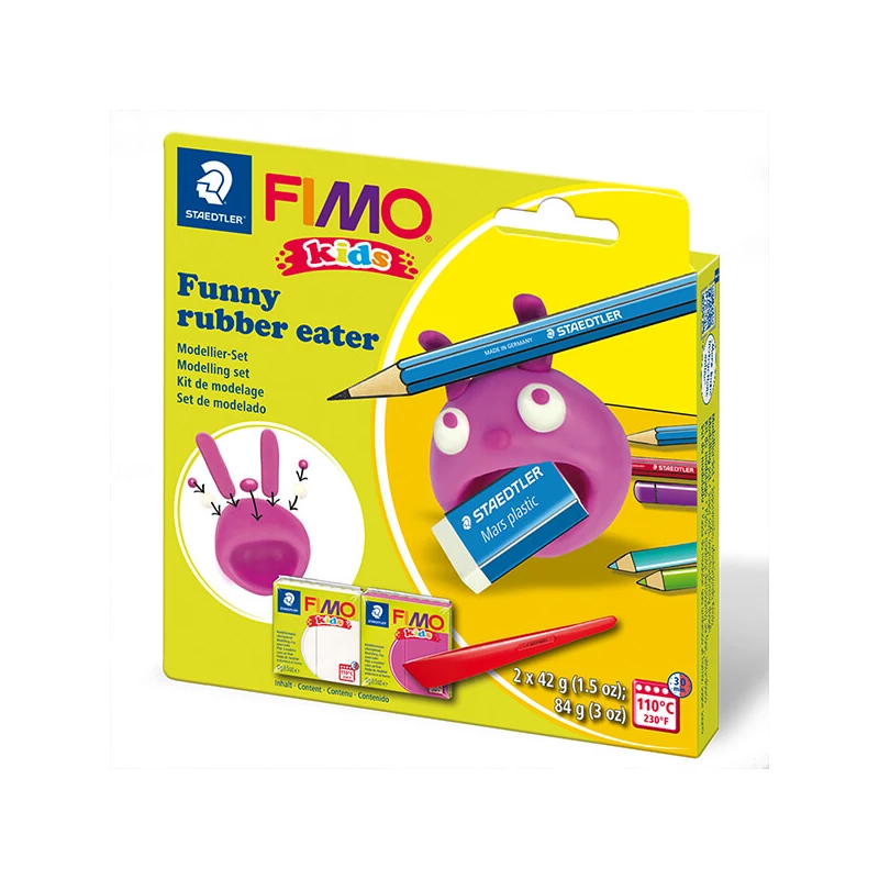 FIMO Kids süthető gyurma készlet, 2x42 g - Funny rubber eater, vicces radírevő